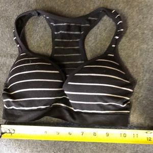 Sports bra S black/white stripe